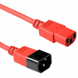 Red power cable C14F to C13M,