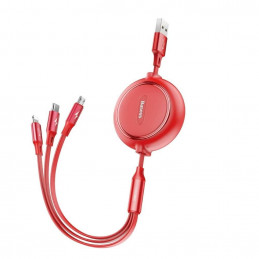 CABLE USB TO 3IN1 1.2M/RED...